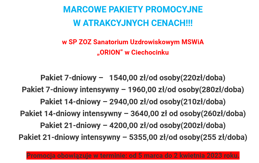 MARCOWE PAKIETY